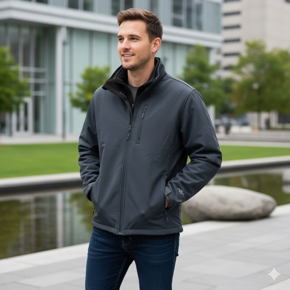Trailside Supply Co. Mens Softshell Jacket 2XL Gray Full Zip Outdoor